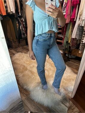 & other stories Blue High-Rise Straight Leg Women’s Jeans sz 25/30